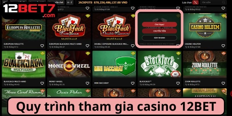 Quy trình tham gia casino đơn giản